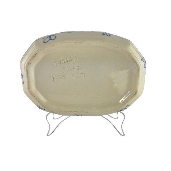 Hand-Painted Ceramic Tropical Jewelry Trinket Dish With Palm Trees & Ocean Scene - Picture 9 of 14